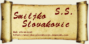 Smiljko Slovaković vizit kartica